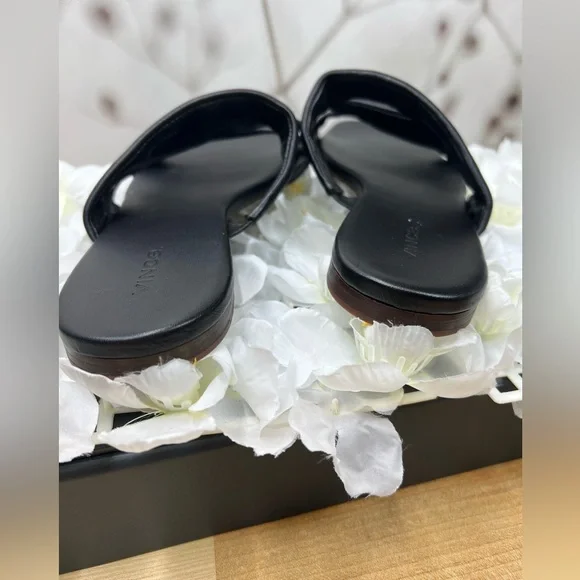 Vince leather Black Triple-Band Slide Sandals - Picture 6 of 8